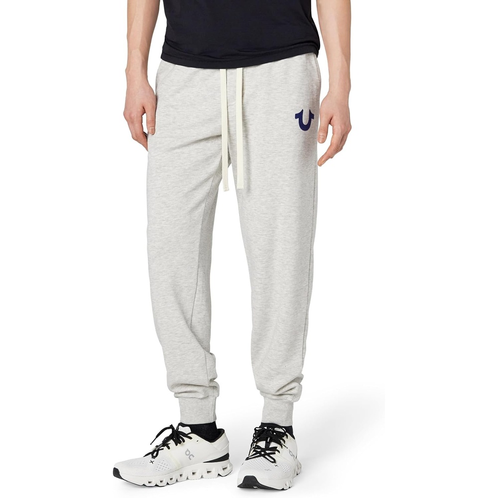 image:imageTrue Religion Mens Classic Logo Jogger Sweatpants  Soft Mens Joggers with Pockets Comfortable Sweat PantsOatmeal Heather