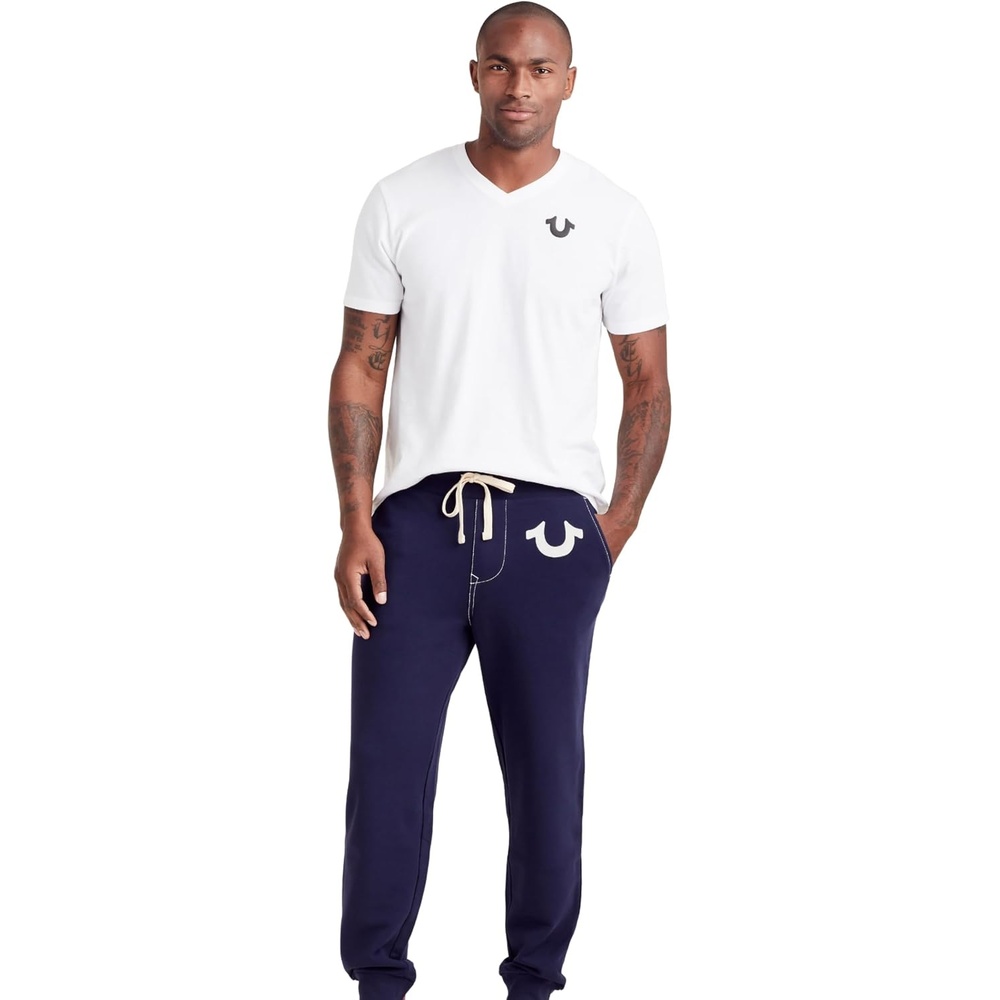 image:imageTrue Religion Mens Classic Logo Jogger Sweatpants  Soft Mens Joggers with Pockets Comfortable Sweat PantsTrue Navy