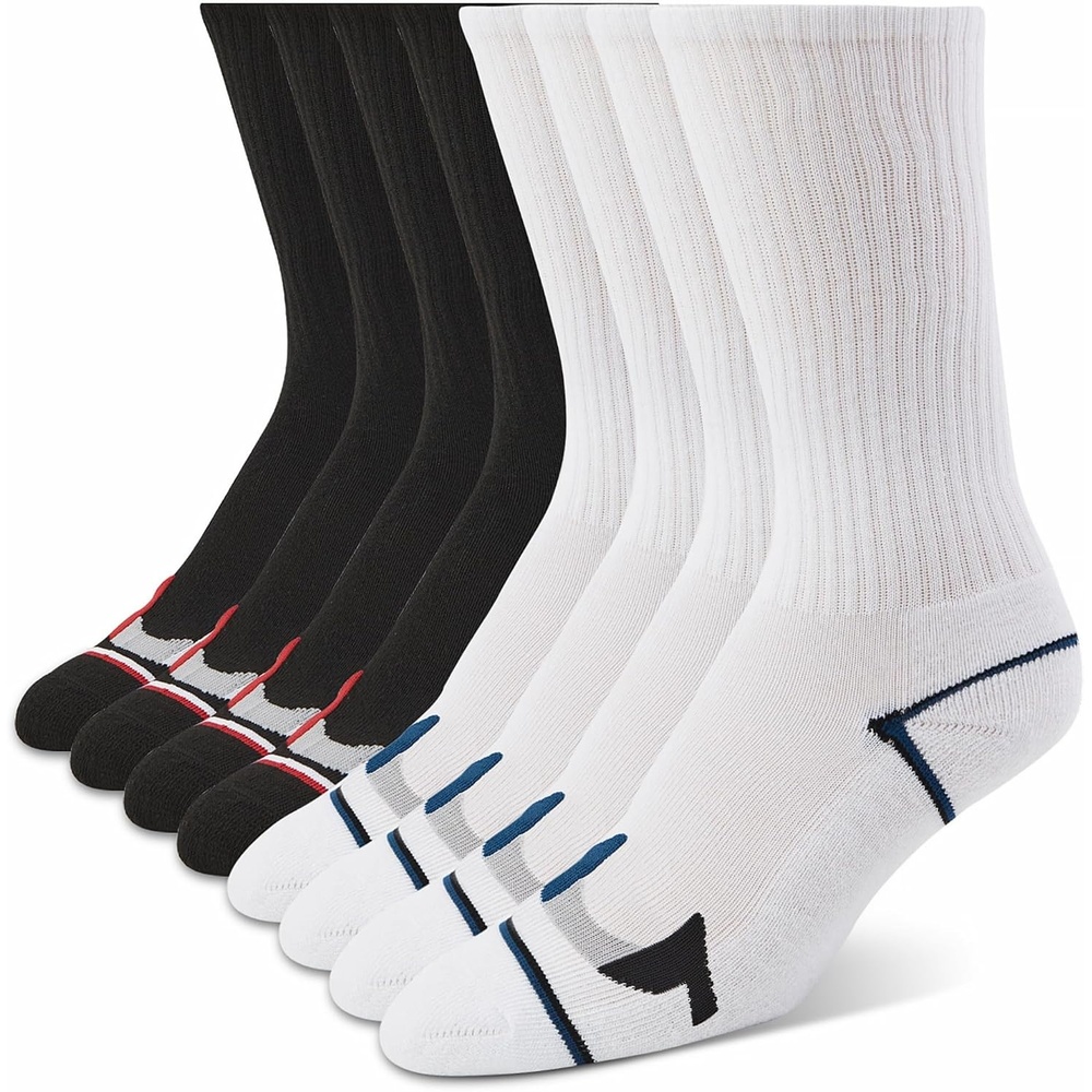 image:imageTrue Religion Mens Crew Socks 8 Pairs Premium Athletic Mens Socks 8128 Pairs BlackWhite