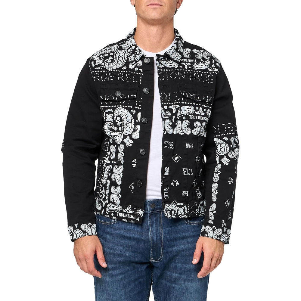 image:imageTrue Religion Mens Jimmy Jacket Discharge Bandana BlackBlack
