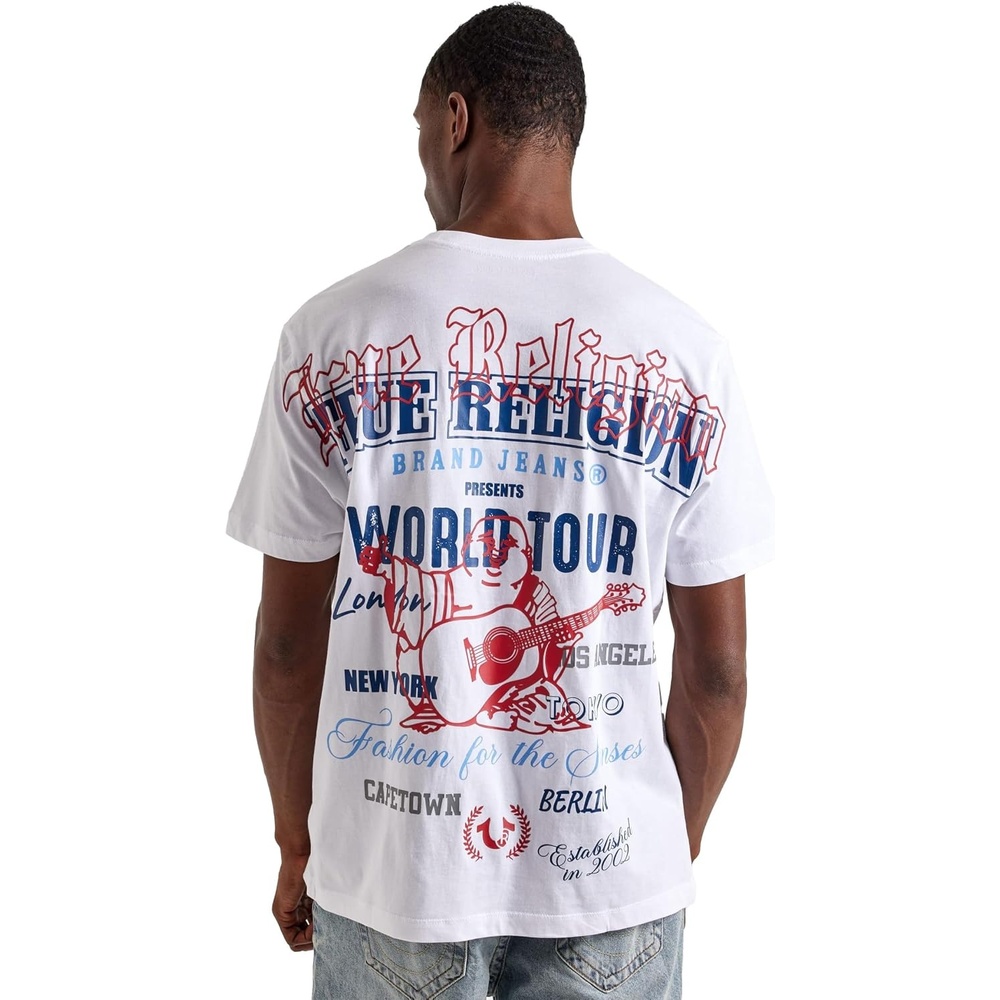 image:imageTrue Religion Mens Relaxed Multi Print TeeOptic White