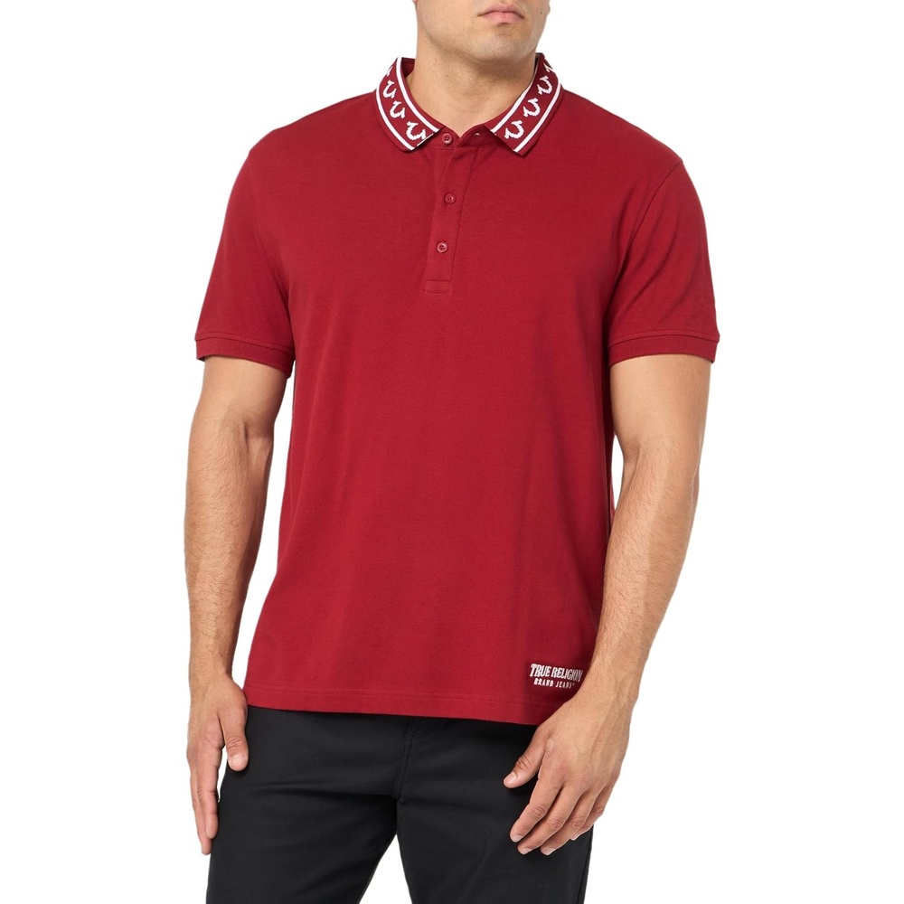 image:imageTrue Religion Mens Relaxed PoloRed Dahlia