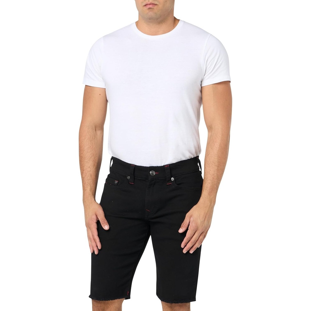 image:imageTrue Religion Mens Ricky Sn Nf 12 Short WRips with Fray HemRinse Black