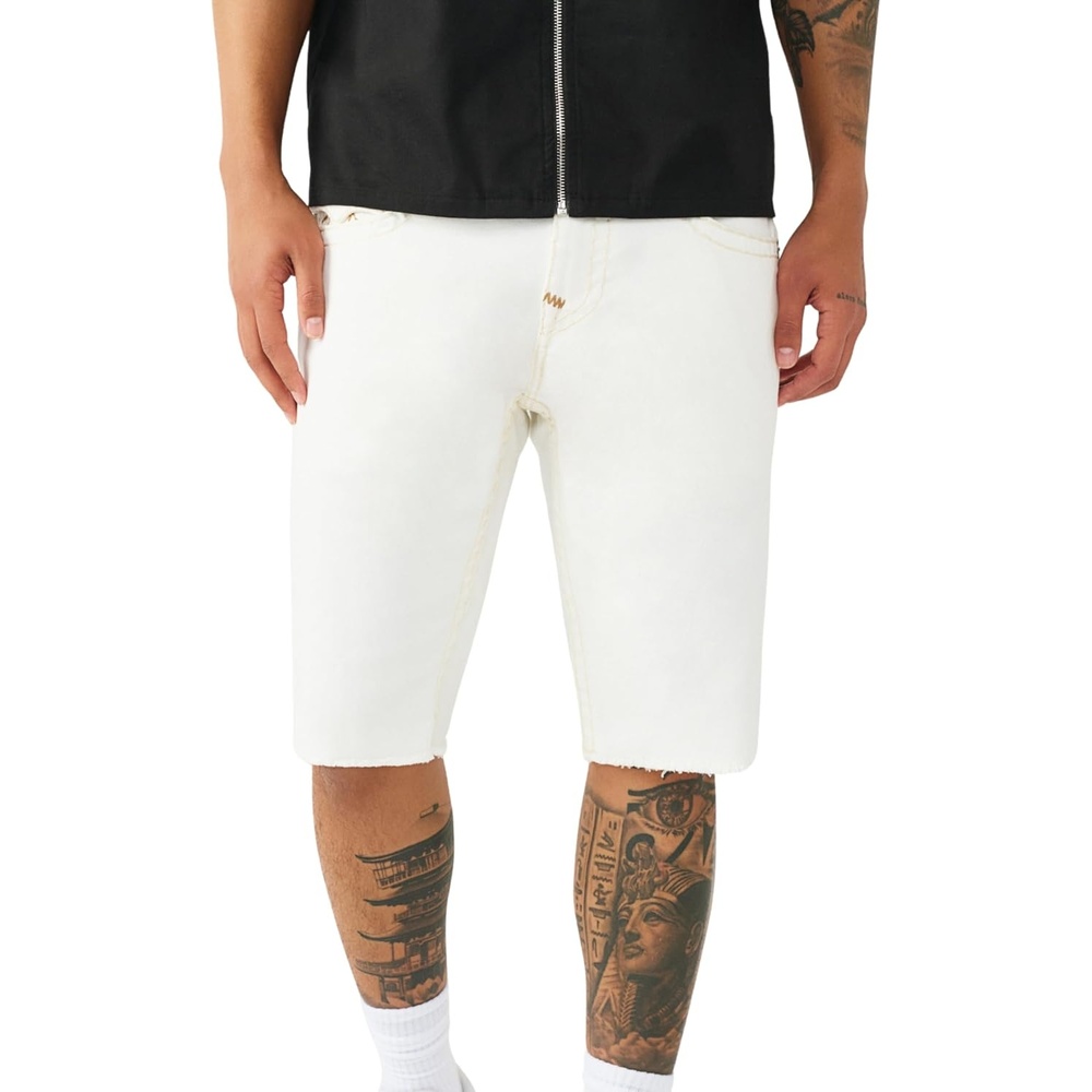 image:imageTrue Religion Mens Ricky Super T Short Flap FrayEcru