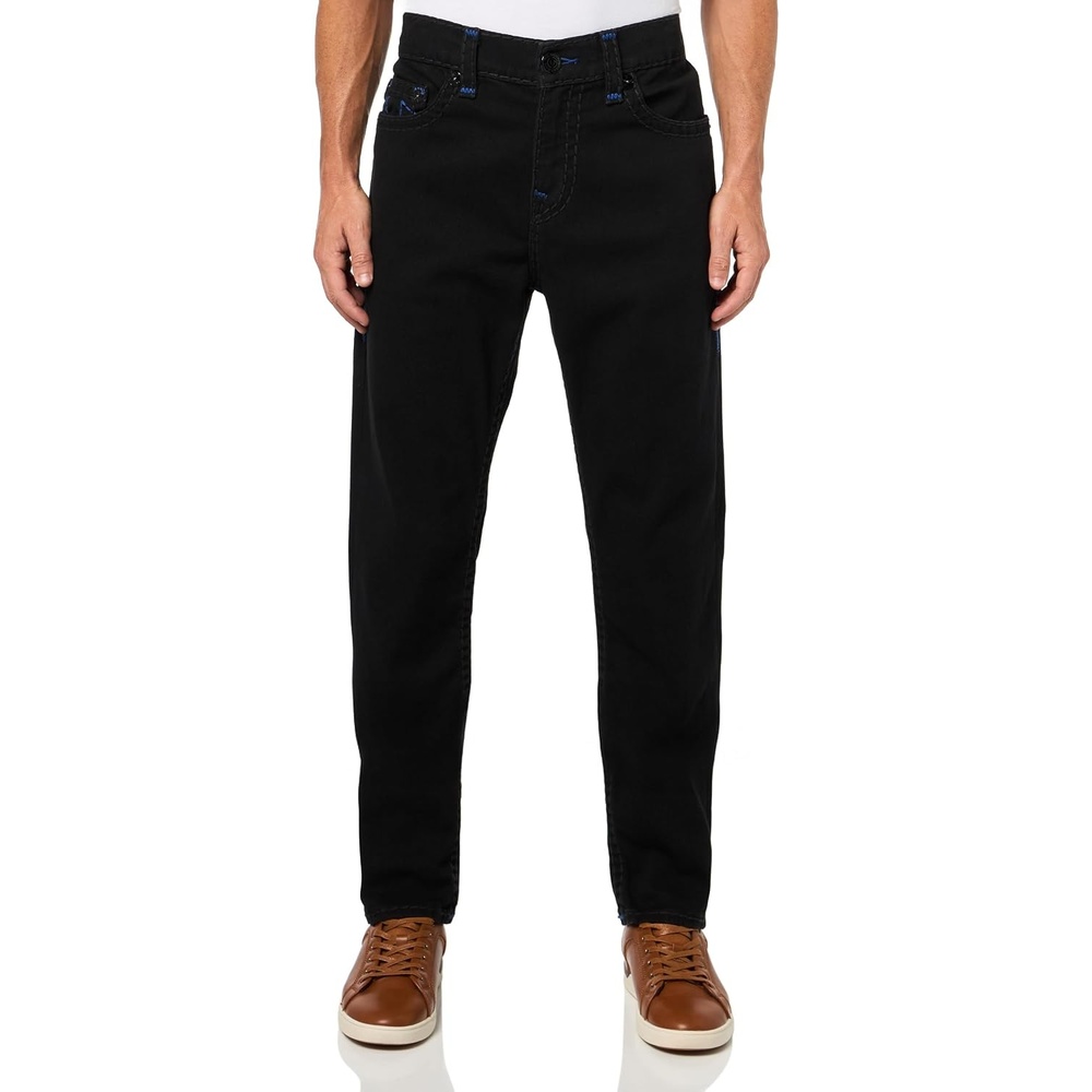 image:imageTrue Religion Mens Rocco Super T Jeans  Skinny Slim Fit 32Inch Inseam NonFlap PocketsBody Rinse Black