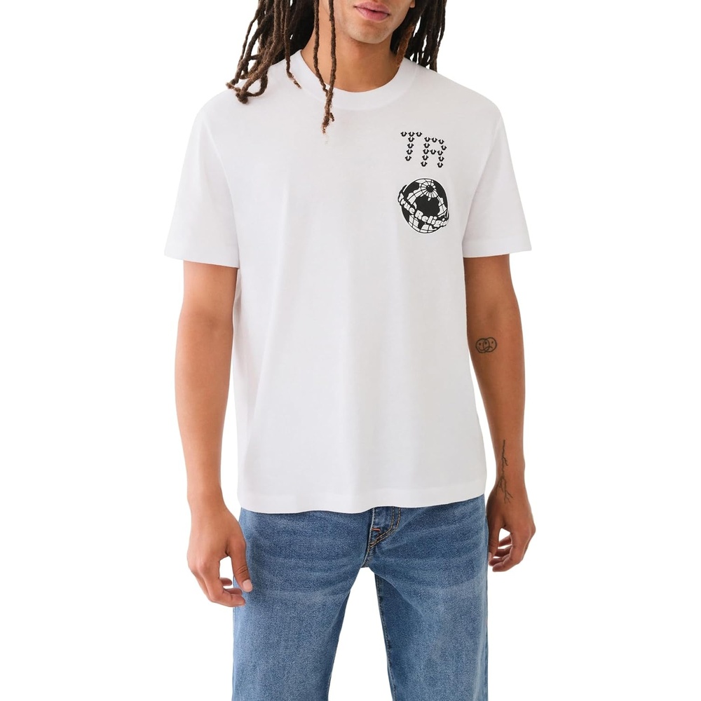 image:imageTrue Religion Mens Ss Multi Graphic TeeOptic White
