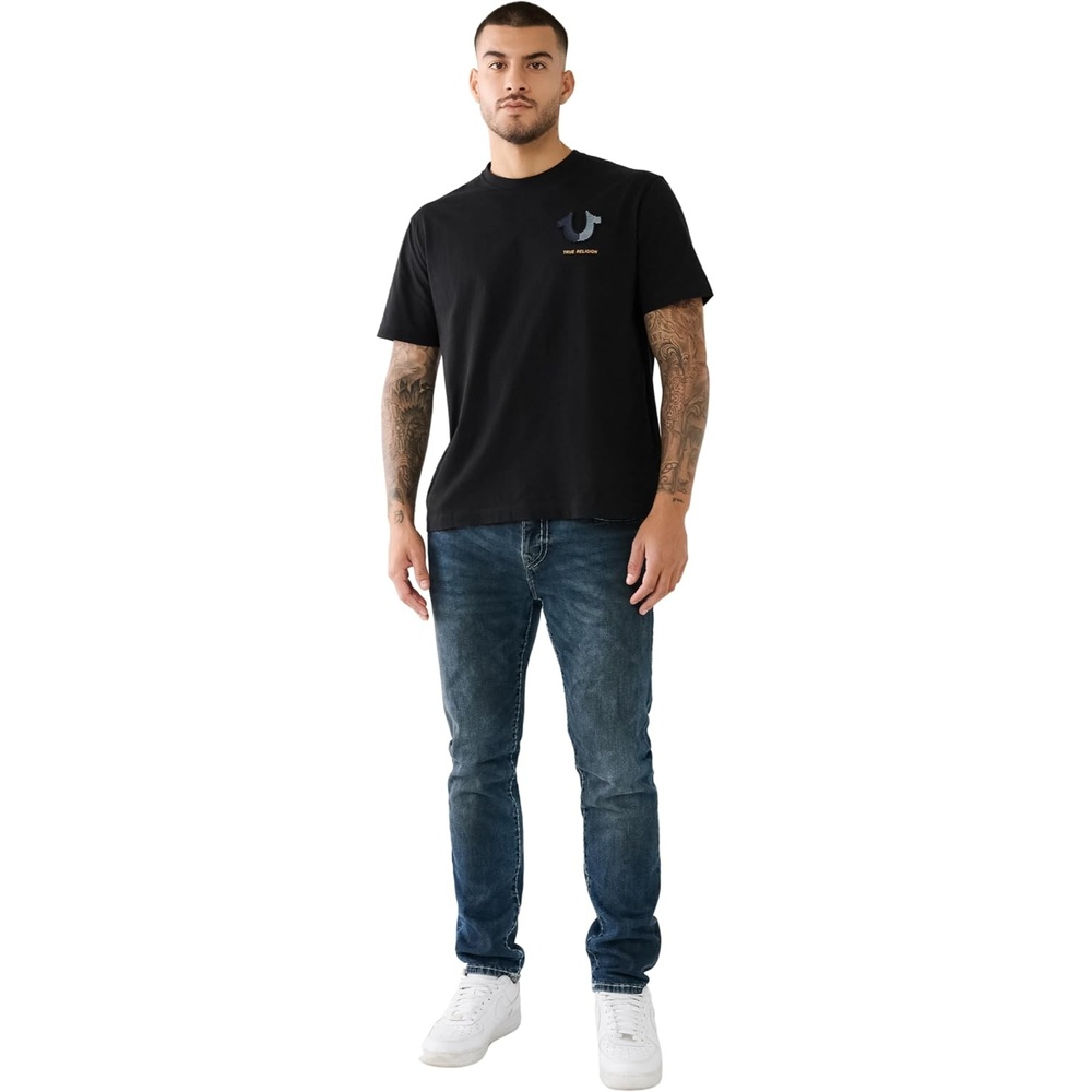 image:imageTrue Religion Ricky SPT StraightLeg Mens Jeans  Denim Jeans for Men Designer Jeans Slim StraightSlate Dark