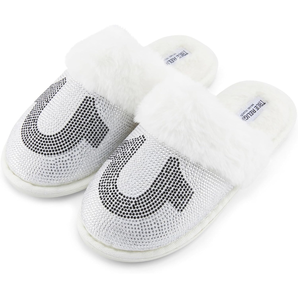 image:imageTrue Religion Slippers for Women Gifts for Women Cozy House Slippers for WomanSilver