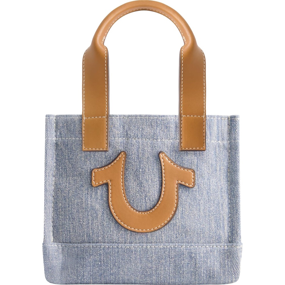 image:imageTrue Religion Tote Bag Womens Mini Travel Shoulder Bag with Adjustable Strap and Horseshoe LogoBlue