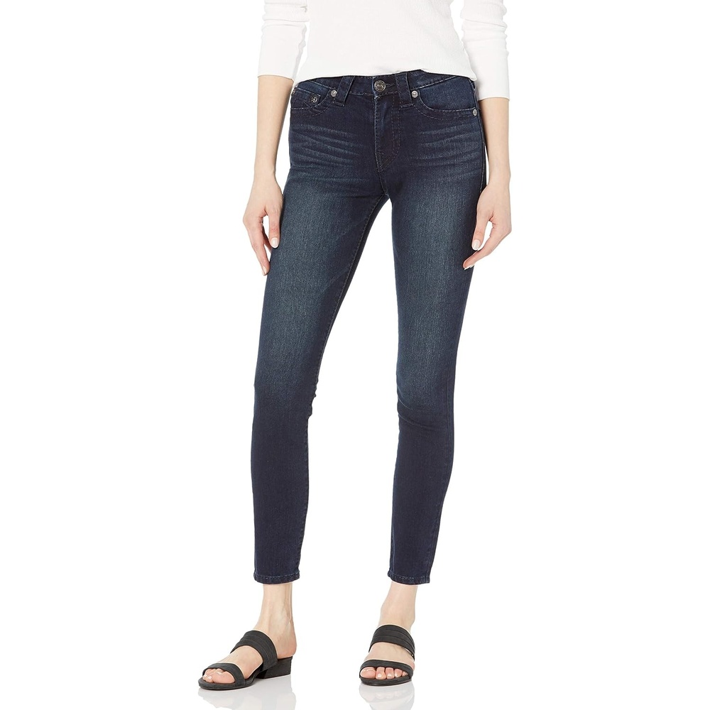 image:imageTrue Religion Womens Jennie Mid Rise Curvy Fit Skinny Ankle Jean  Skinny Jeans for Women Comfortable amp TrendyDark Miner