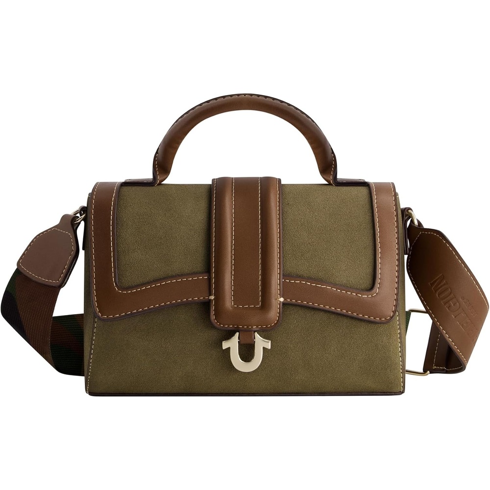 image:imageTrue Religion Womens Satchel Bag Mini Crossbody Purse Handbag with Adjustable Shoulder StrapCamo