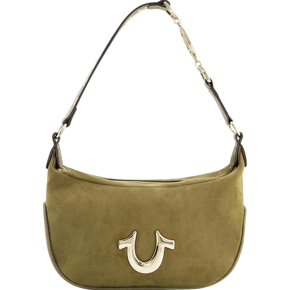 image:imageTrue Religion Womens Shoulder Bag Purse Hobo Handbag with Eyelet StrapOlive