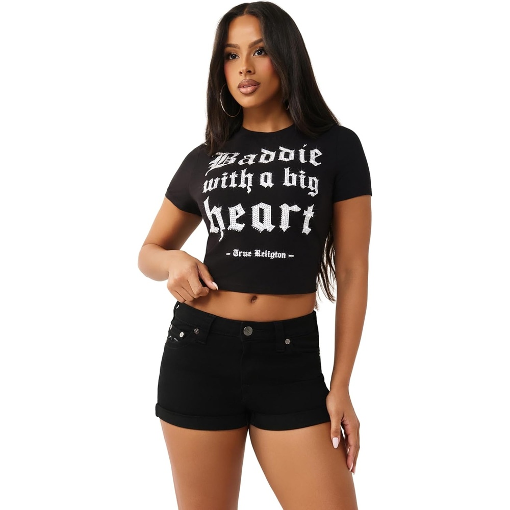 image:imageTrue Religion Womens True Baddie with Big Heart Tee