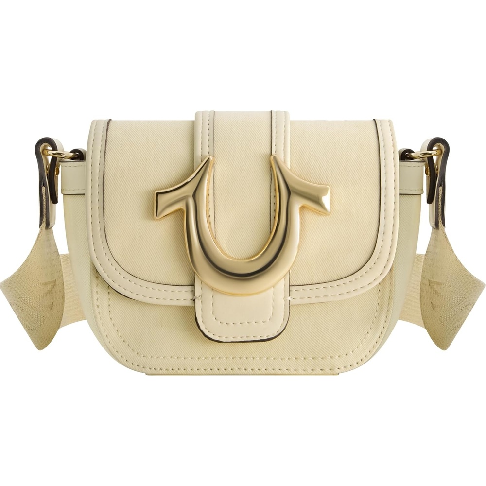 image:imageTrue Religion Womens True Religion Crossbody Bag Womens Faux Leather Mini Handbag With Adjustable Shoulder StrapBeige