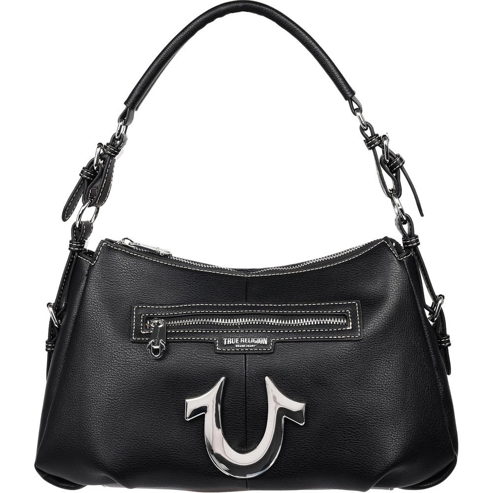 image:imageTrue Religion Womens True Religion Satchel Bag Womens Crossbody Purse With Adjustable Strap Everyday Structured HandbagBlack