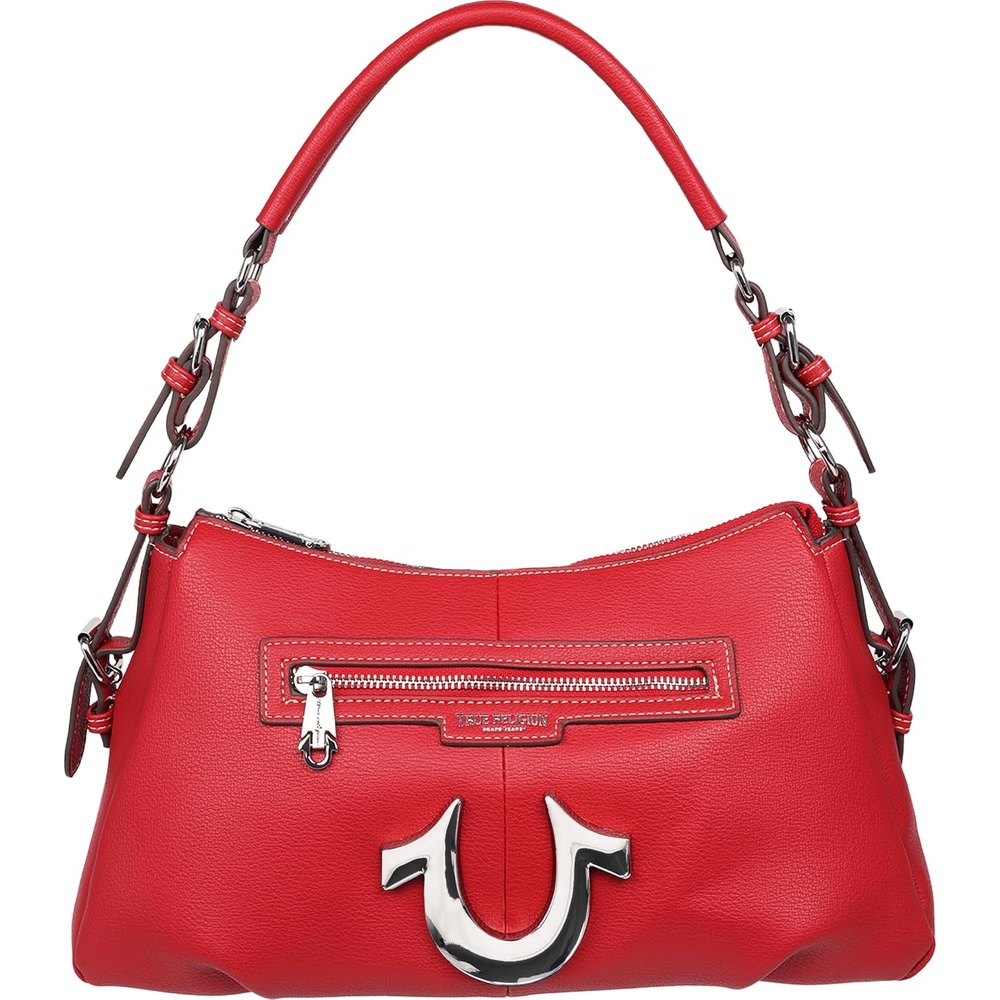 image:imageTrue Religion Womens True Religion Satchel Bag Womens Crossbody Purse With Adjustable Strap Everyday Structured HandbagRed