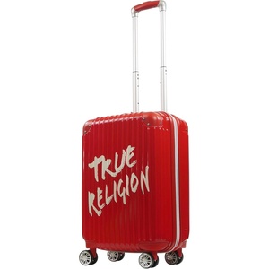True Religion 22.5 Inch Carry-On Luggage, Hardshell Rolling Suitcase With Spinner Wheels, Black(Red)
