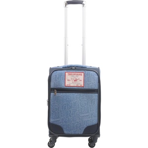 True Religion 23″ Rolling Luggage, Softshell Suitcase with Spinner Wheels, Denim(23 Inch)