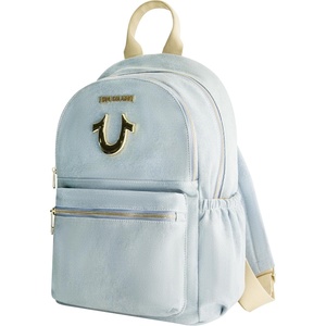 True Religion Backpack, Horseshoe Logo and Zip Pockets Travel Bag, Denim | Officially licensed graphic made from durable materials.
