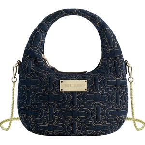 True Religion Hobo Bag, Women’s Quilted Denim Handbag with Adjustable Shoulder Strap, Black | Women’s Quilted Denim Handbag with Adjustable Shoulder Strap