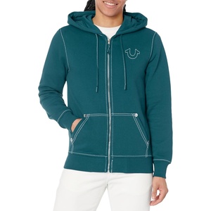 True Religion Men’s Big T Zip Up Hoodie Graphic Sweatshirt – Full Zip Hoodies for Men(Reflecting Pond)