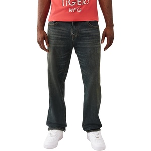 True Religion Men’s Bobby Skinny Flap Pocket Jeans | Skinny Fit, 75% Cotton Blend, 32 Inch Inseam(Greenland Dark Wash)