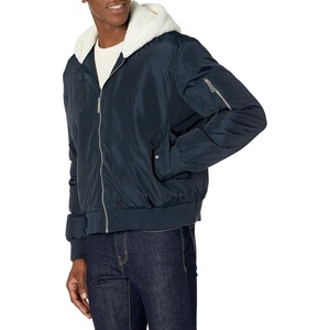 True Religion Men’s Bomber Jacket With Sherpa Hood(Night Sky)