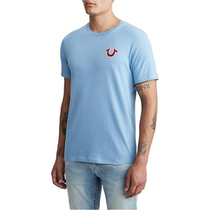 True Religion Men’s Buddha Logo Crew Neck Tee Shirt(Oasis Blue)
