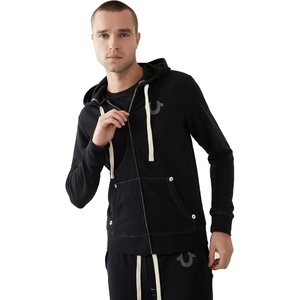True Religion Men’s Buddha Logo Zip Hoodie(Black)