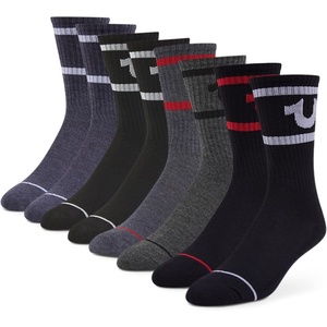 True Religion Mens Crew Socks, 8 Pairs Premium Athletic Men’s Socks, 8-12(8 Pairs: Assorted)