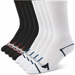 True Religion Mens Crew Socks, 8 Pairs Premium Athletic Men’s Socks, 8-12(8 Pairs: Black/White)