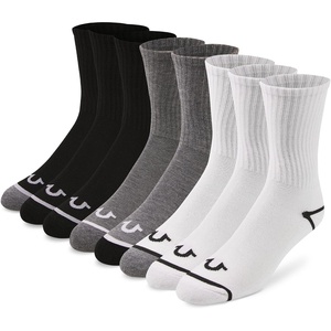 True Religion Mens Crew Socks, 8 Pairs Premium Athletic Men’s Socks, 8-12(Grey/Black/Wht)
