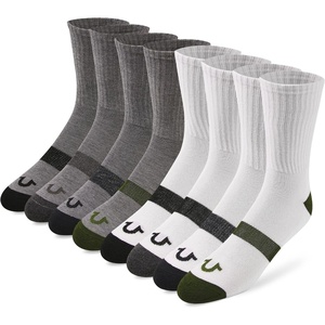 True Religion Mens Crew Socks, 8 Pairs Premium Athletic Men’s Socks, 8-12(White/Grey Multi)