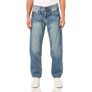 True Religion Men’s Geno Big T Jeans | No Flap Design, 32″ Inseam(Street Vice Medium Wash)