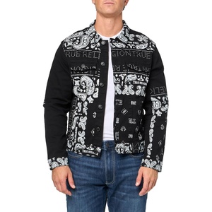 True Religion Men’s Jimmy Jacket Discharge Bandana, Black(Black)