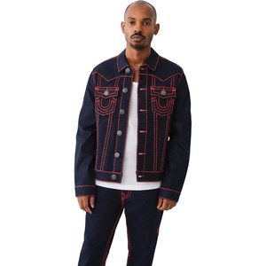 True Religion Men’s Jimmy Jacket Discharge Bandana, Black(Rigel Dark Wash)