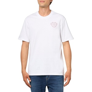 True Religion Men’s Puff Stitch Tee(Optic White)