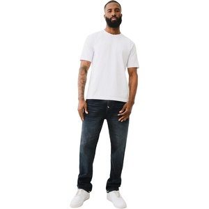 True Religion Men’s Ricky Super T Straight Leg Denim Jeans for Men | Dark Wash with Signature Horseshoe Stitching(Killarney Dark Wash)
