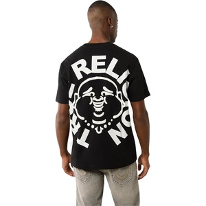 True Religion Men’s Short Sleeve Buddha Face Tee | Men’s T-Shirts | Graphic Tees for Men(Jet Black)