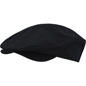 True Religion Men’s True Religion Flat Cap, Cotton Breathable Driving Newsboy Hat with Horseshoe Woven Logo(Black)