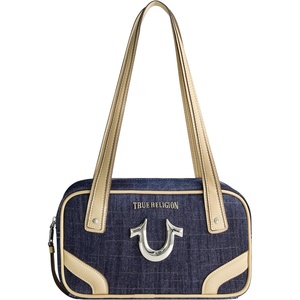 True Religion Satchel Bag, Women’s Denim Bowling Purse Handbag(Dark Denim)