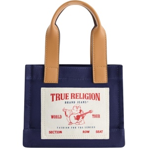 True Religion Tote Bag, Women’s Mini Travel Shoulder Bag with Adjustable Strap(Navy)