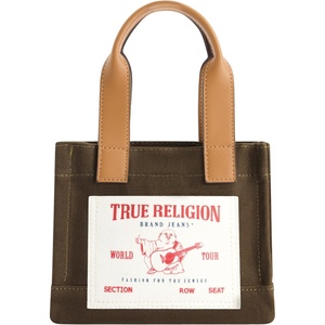 True Religion Tote Bag, Women’s Mini Travel Shoulder Bag with Adjustable Strap(Olive)