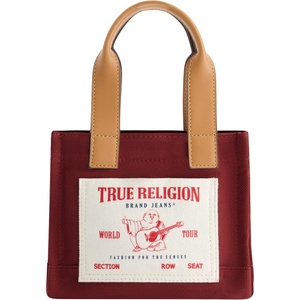 True Religion Tote Bag, Women’s Mini Travel Shoulder Bag with Adjustable Strap(Red)