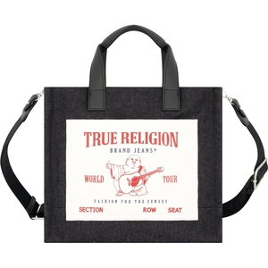 True Religion Tote, Women’s Travel Shoulder Bag with Adjustable Strap(Black)