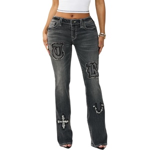 True Religion Women’s Appliqué Becca Mr Bootcut | Flattering Mid Rise | Classic Bootcut Silhouette, Stretch Denim