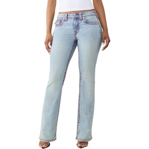 True Religion Women’s Becca Mid Rise Bootcut Big T Flap Jeans | Bootcut Fit, Cotton Blend, Flap Pocket Detail(Sierra Haze)