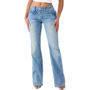True Religion Women’s Becca Mr Bootcut Jeans– Mid Rise Bootcut Fit, Stretch Denim, Premium Fabric Blend(Baja Horizon)