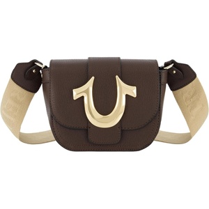 True Religion Women’s Crossbody Bag, Flap Adjustable Shoulder Handbag with Horseshoe Logo(Dark Brown)