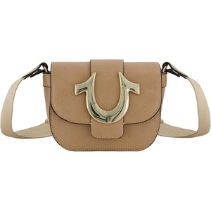True Religion Women’s Crossbody Bag, Flap Adjustable Shoulder Handbag with Horseshoe Logo(Tan)
